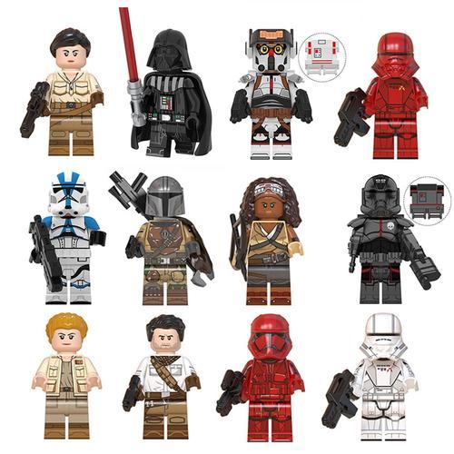 12 Pièces/Ensemble Figurines Star Wars La Montée De Skywalker Blocs De Construction Briques Figurines D'action Le Jouet Mandalorien 4.5 Cm