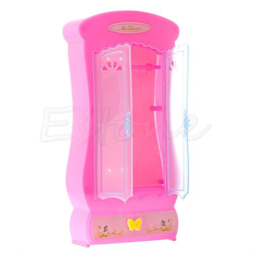 Garde-Robe Rose Pour Poupée Barbie, 1 Pièce, Mobilier De Chambre À Coucher De Princesse, Jouet Pour Filles