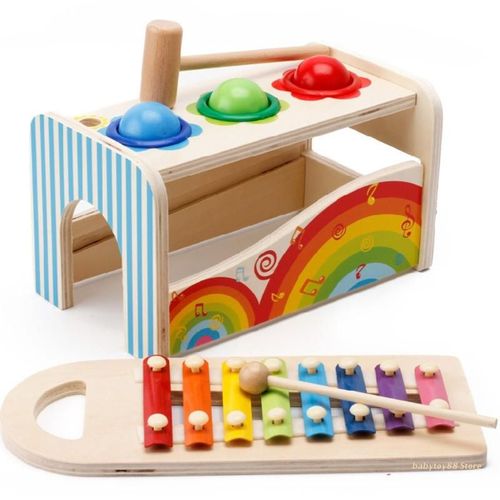 Table À Musique Multifonctionnelle En Bois Pour Bébé, Xylophone, Fabricant De Bruit, Jouet Éducatif Pour Enfants, Cadeaux