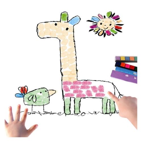 Carte De Peinture Au Doigt 6 Couleurs, Tampons À Encre, Dessin Animé, Animaux, Bricolage, Artisanat, Apprentissage, Dessin, Jouets Pour Enfants, 8 Pièces/Ensemble