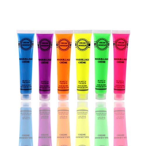 Peinture Néon Pour Visage Et Corps, 6 Pièces, Brille Dans La Nuit, Pour Fête Du Festival Rave