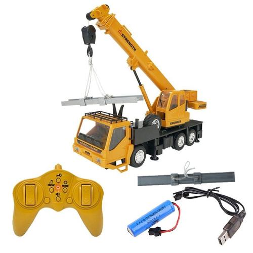 Voiture Télécommandée, 2.4g 10ch, Échelle 1:24, Ingénierie Rc, Grue, Camion, Véhicule, Jouets Pour Enfants, Cadeau Pour Garçons