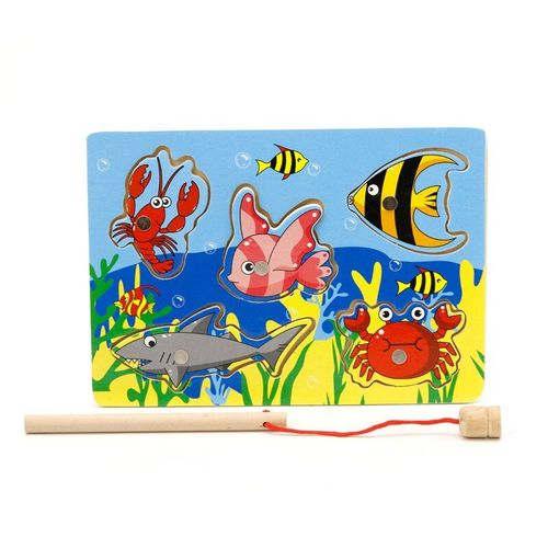 Jeu De Pêche Magnétique En Bois Pour Bébé, Puzzle 3d, Éducation Des Enfants, Y4ud