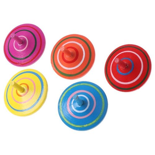 Toupies Rotatives En Bois Multicolores, Jouet Pour Enfants, Bébé Traditionnel