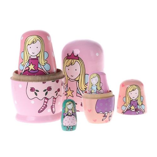 Poupée Princesse Ange Russe En Bois, 5 Pièces, Jouet Pour Enfants, Cadeau Y4ud