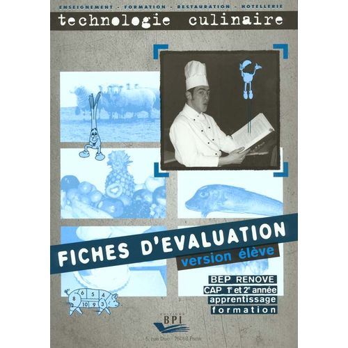 Technologie Culinaire - Fiches D'évaluation, Cap-Bep, Version Professeur