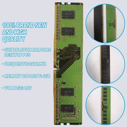 barrette de RAM DDR4 4 go pour ordinateur de bureau, 1 unité, haute qualité, 2400/PC4-19200/288 broches