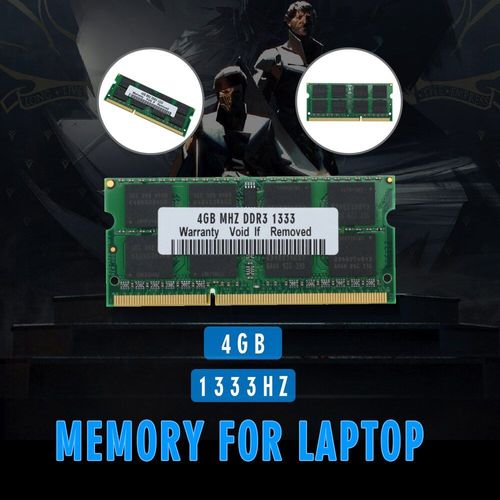 Barrette de RAM DDR3 4 go so-dimm PC3-10600S MHz pour ordinateur portable, Module de mémoire vive, 1333 broches, 204 broches
