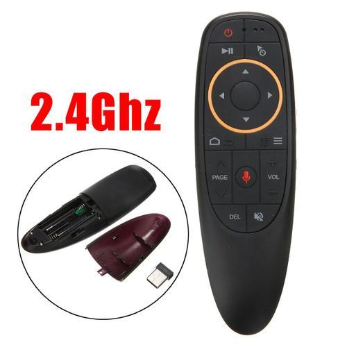 Acheter Télécommande sans fil G10 2,4 GHz avec récepteur USB, commande  vocale pour Android TV Box PC portable