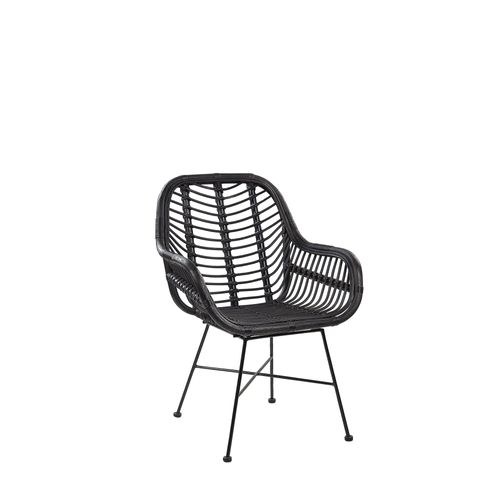 Chaise De Salle À Manger Canora Rotin Noir