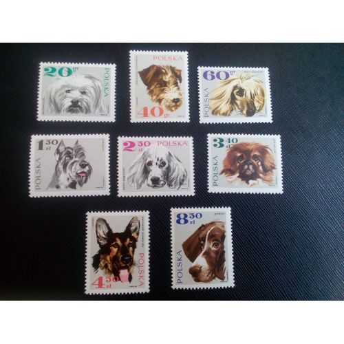 Timbre Pologne Yt 1748 A 1755 Séries: Chiens 1969 ( 020306 )