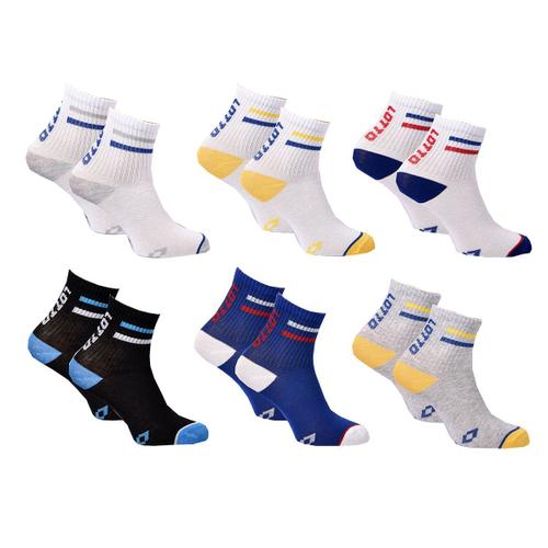 Chaussettes Enfant Lotto Socquettes Coton Majoritaire Confort Et Qualité Pack De 6 Paires Boys Quarter 3709