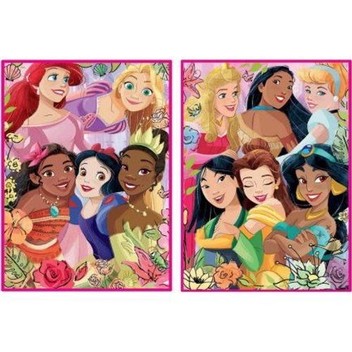 Coffret 2 Puzzles Adulte Les Princesses Ariel Raiponce Vaiana Mulan Jasmine Pocahontas - 500 Pieces - Collection Disney Nouveaute
