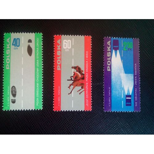 Timbre Pologne Yt 1809 A 1811 Séries: Sécurité Routière 1969 ( 020306 )