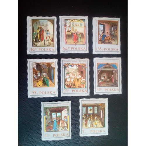 Timbre Pologne Yt 1813 A 1820 Séries: Miniatures Du Codex De Behem 1969 ( 020306 )