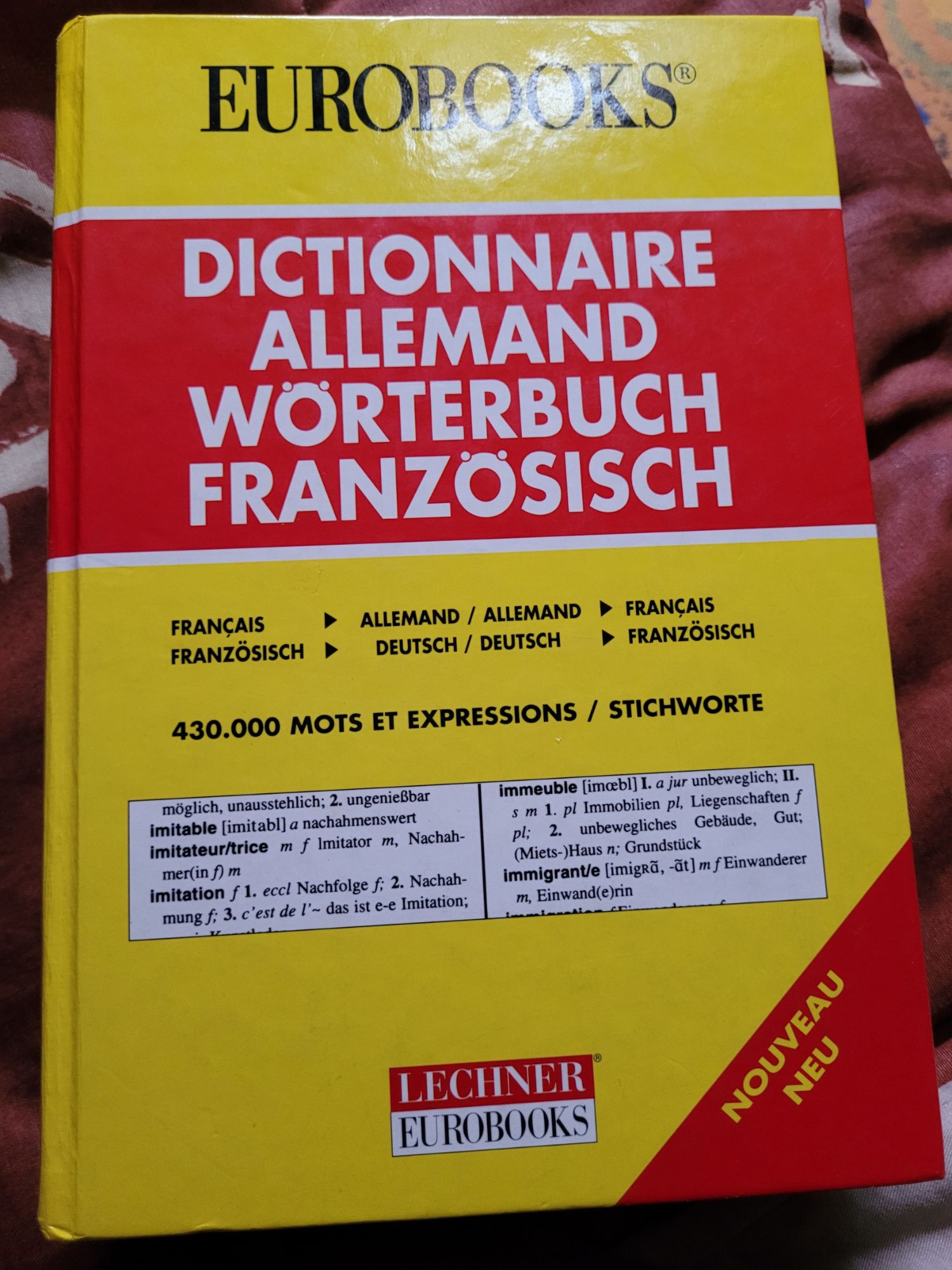 Dictionnaire Français Allemand 430.000 Mots Et Expressions - Lechner Eurobooks