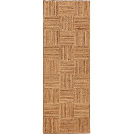 Tapis Poil Ras De Jute Jutta Marron Clair 80x250 Cm - Tapis Poil Court Design Moderne Pour Salon