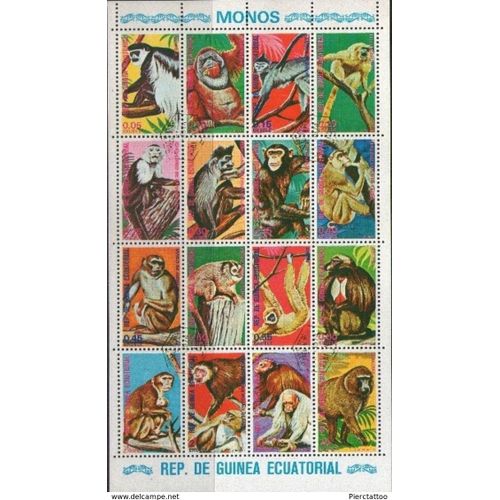 Bloc : Singes (Animaux) - Guinée Équatoriale - 1975