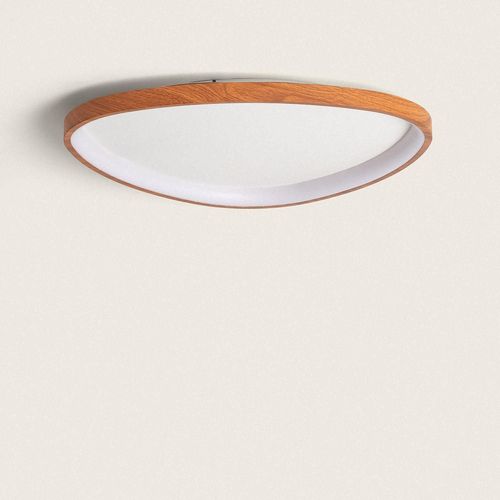 Plafonnier Led Oval 30w Métal Ø600 Mm Cct Sélectionnable Owen Bois