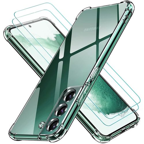 Coque Silicone Tpu Transparente Angles Renforces + 2 Verres Trempes Pour Samsung Galaxy S22 Plus 5g Little Boutik®
