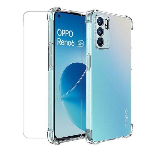 Coque Silicone Transparente Angles Renforces + Verre Trempe Pour Oppo Reno 6 5g Little Boutik®