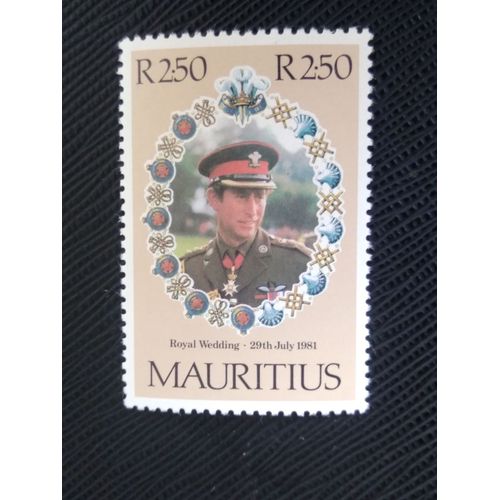 Timbre Ile Maurice Y T 529 Mariage Royal , Mariage Prince Charles Et Diana 1981 ( 020808 )