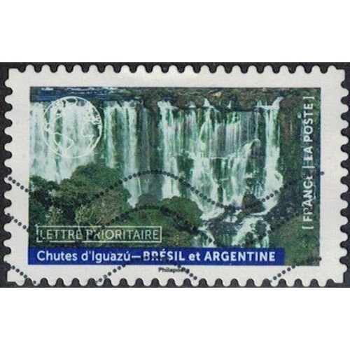 France 2022 Oblitéré Used Notre Planète Bleue Chutes D¿Iguazú Brésil Et Argentine