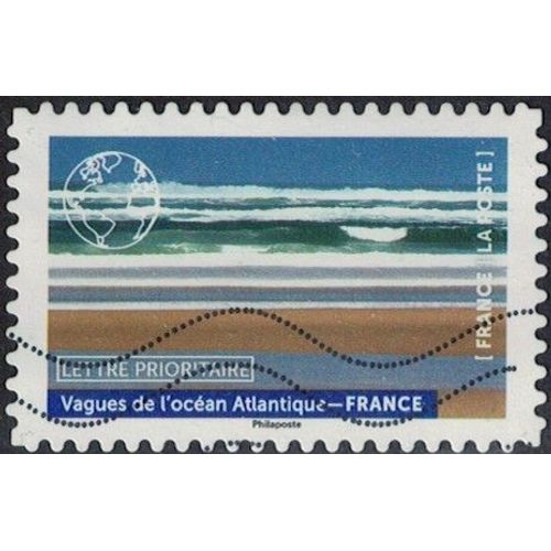 France 2022 Oblitéré Used Notre Planète Bleue Vagues De L'océan Atlantique France