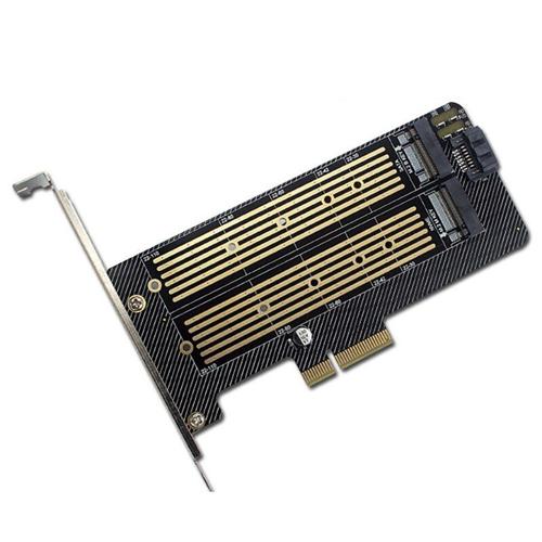 Adaptateur PCIE vers M.2, carte NVMe /SATA 32 go, haute vitesse, double baie, SSD pour ordinateur de bureau