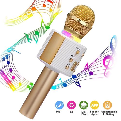 Microphone Karaoké Portable Sans Fil, Bluetooth, Pour Adultes Et Enfants, Compatible Avec Chat, Jeu, Podcast, Enregistrement