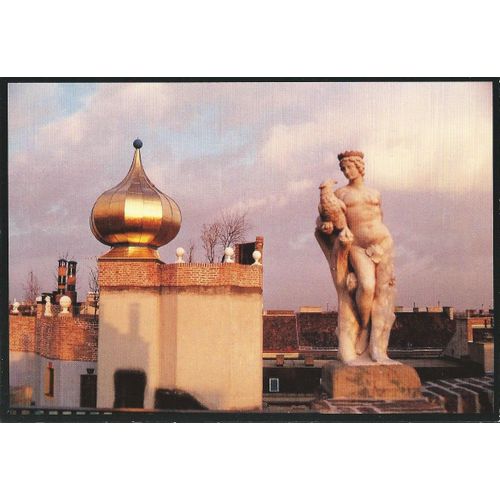Autriche, Belle Carte Postale Neuve, "Regards Sur L'architecture Viennoise", Impression Soleil Couchant Sur Les Toits De Vienne, Édition Limitée.