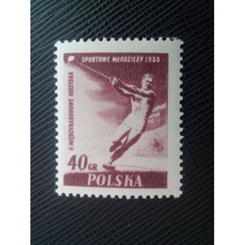 Timbre Pologne Yt 828 2ème Int. Lancer Du Marteau Jeux De La Jeunesse 1955 ( 030306 )