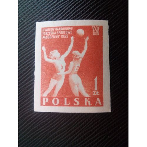 Timbre Pologne Yt 830 A 2ème Int. Jeux De La Jeunesse Basket-Ball 1955 ( 030306 )