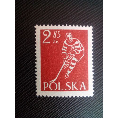 Timbre Pologne Yt 735 Sports D'hiver Hockey Sur Glace 1953 ( 030306 )