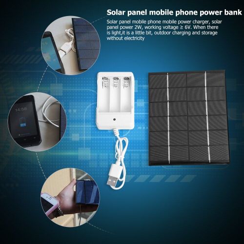 Panneau Solaire Flexible Pour Téléphone Portable, Chargeur Usb À 3 Fentes Pour Batterie Rechargeable Aa, 2w 6v