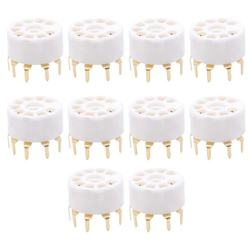 Prise De Tube Pcb En Céramique 9 Broches, 10 Pièces, Pour 12ax7 6dl4 6eu7 6au8 12at7 6dj8 El84 6922 6bm8 6bq5 El84 6cg7 6fq7 Ecc88 12au7