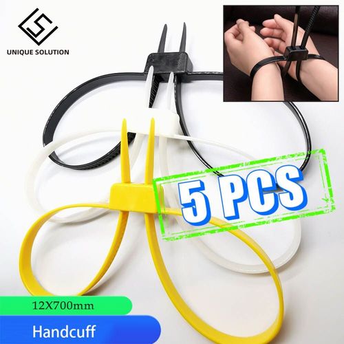 Lot De 5 Manchettes De Police Jetables, Ruban De Liaison Double Flexible En Plastique, Cravate À Fermeture Éclair, Bande De Retenue Flexible, Ruban De Liaison En Nylon Sm