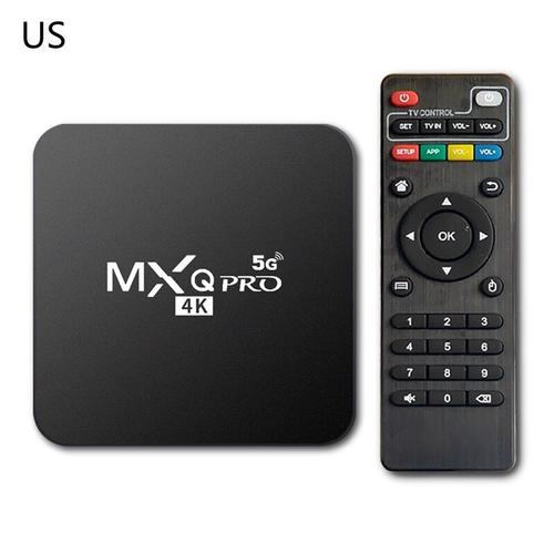 Boîtier Tv Mxq Pro 4k 5g, Wifi Double Bande, Support Asf Avi Vob Mpeg Dat Rm Rmvb