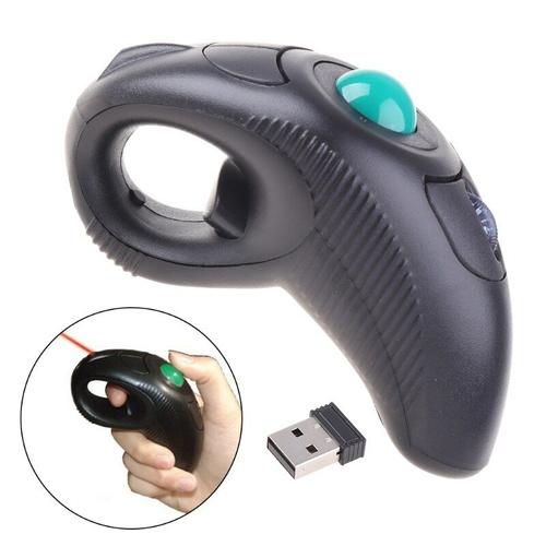 Mini souris Trackball sans fil 2.4G, USB, Air, contrôlée par le pouce, portée de réception 10M, pour ordinateur PC et portable