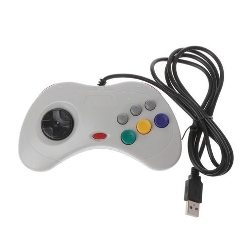 Manette De Jeu Classique Filaire Usb, Contrôleur De Jeu Pour Sega Saturn Pc