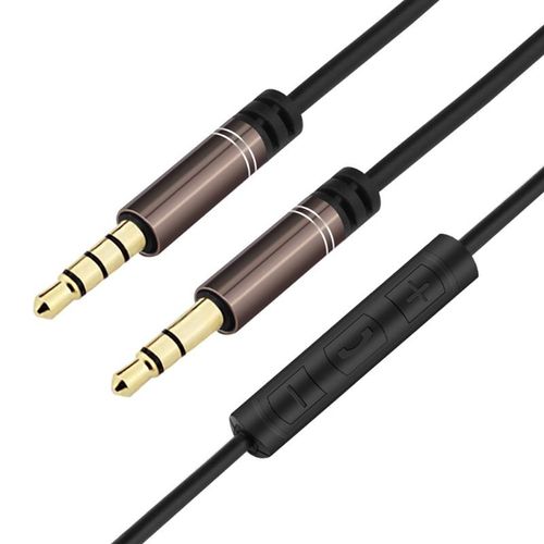 câble Audio Jack 3.5mm, cordon de prise Aux stéréo de 1.2m avec microphone et haut-parleur en ligne