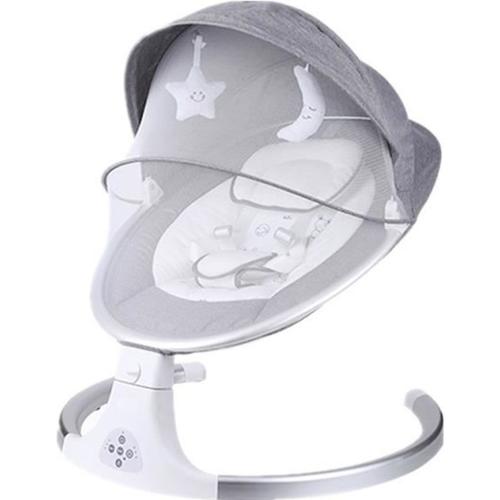 Balancelle Bébé Electrique Confortables, Transat Bébé Musical Bluetooth  pour Garçons et Filles--Gris, 0-18 mois
