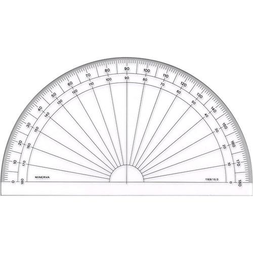 Minerva Rapporteur Photogravé Altuglas Demi Circulaire En Degré N° 1169 - 20 D