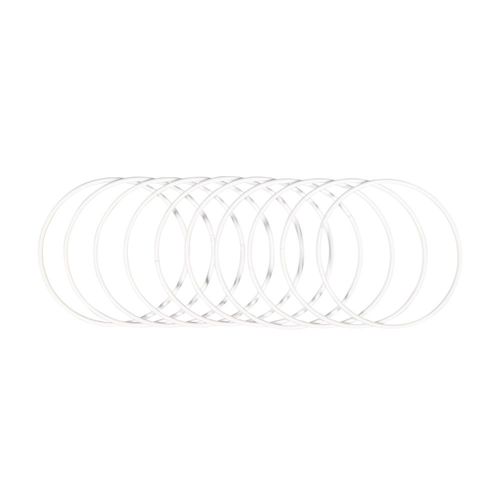 Anneaux En Métal Revêtus, 15cm Ø, Blanc, Boîte 10 Pces