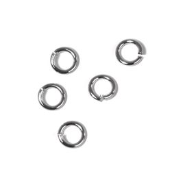 Anneaux, 4,6mm Ø, Argent, 1mm, 20 Pces