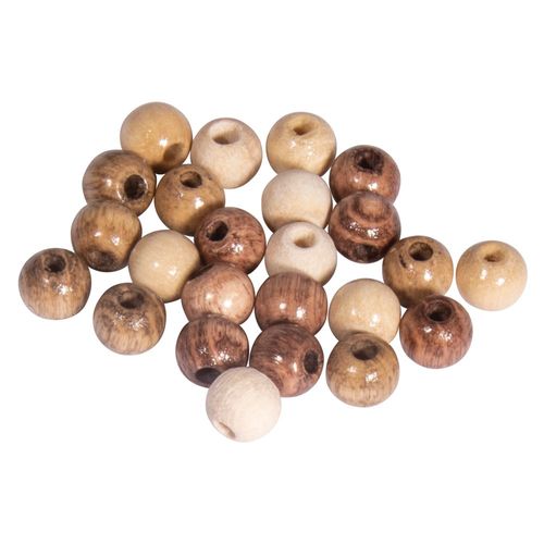 Assort. Perles En Bois , Fsc 100%, 6mm , Tons Naturelles, Polies, 116 Pces