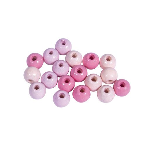 Assort. Perles En Bois , Fsc 100%, 6mm , Tons Roses, Polies, 116 Pces