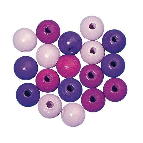 Assort. Perles En Bois Fsc 100%, 8mm Ø, Tons Lilas, Polies, 82 Pièces