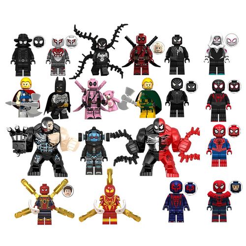 20 Pièces Super Héros The Avengers Mini Figurines Homme Araignée Venin Batman Deadpool Thor Figurines Blocs De Construction