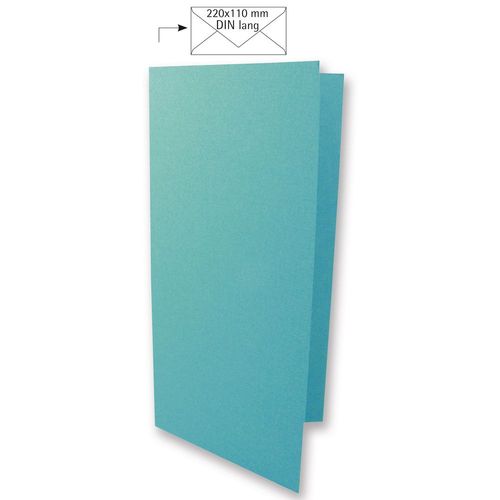 Carte Din Longue, Uni,Fsc Mix Credit, Bleu Azur, 210x210mm, 220g / M², 5 Pces